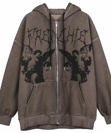 Angel Dark Print Hooded Jacket