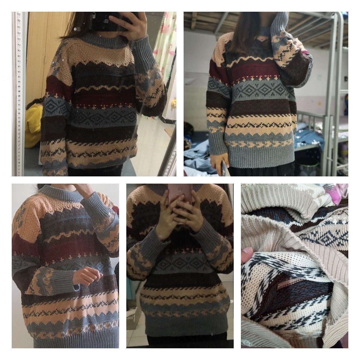 Winter Striped Korean Style Loose Pullover