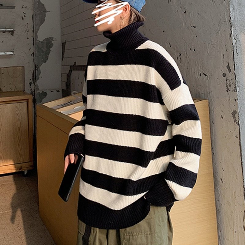 Oversized Warm Stripe Sweater