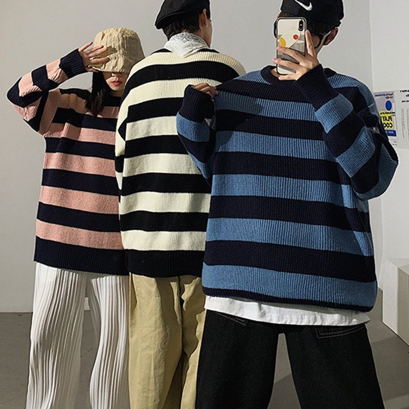 Oversized Warm Stripe Sweater