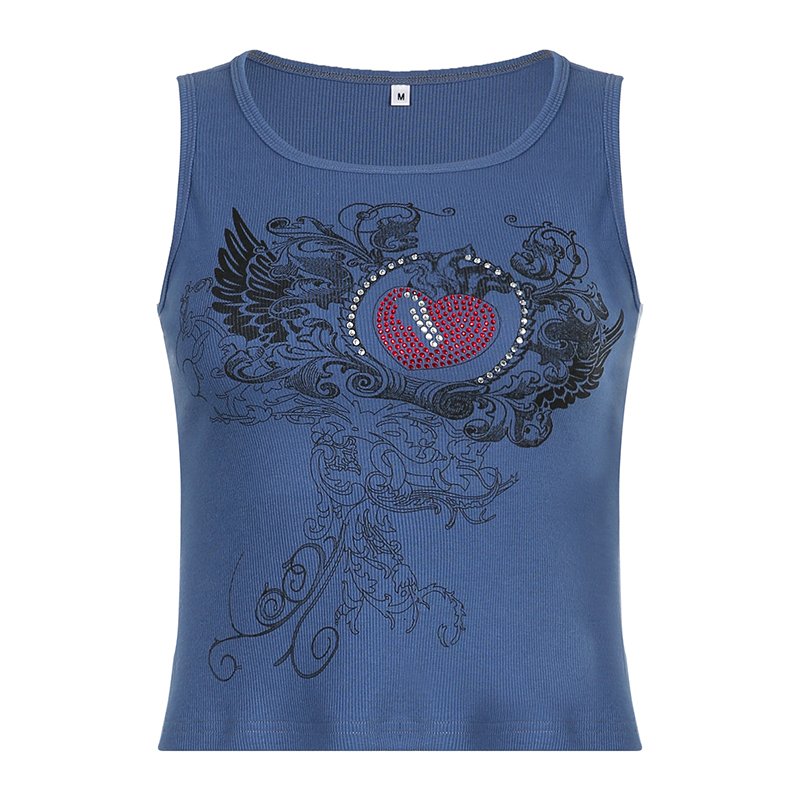 Knitted Diamonds Kawaii Grunge Tank Tops