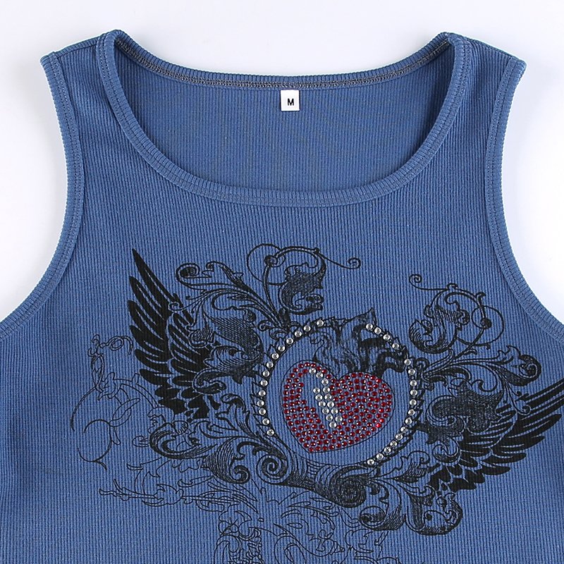 Knitted Diamonds Kawaii Grunge Tank Tops