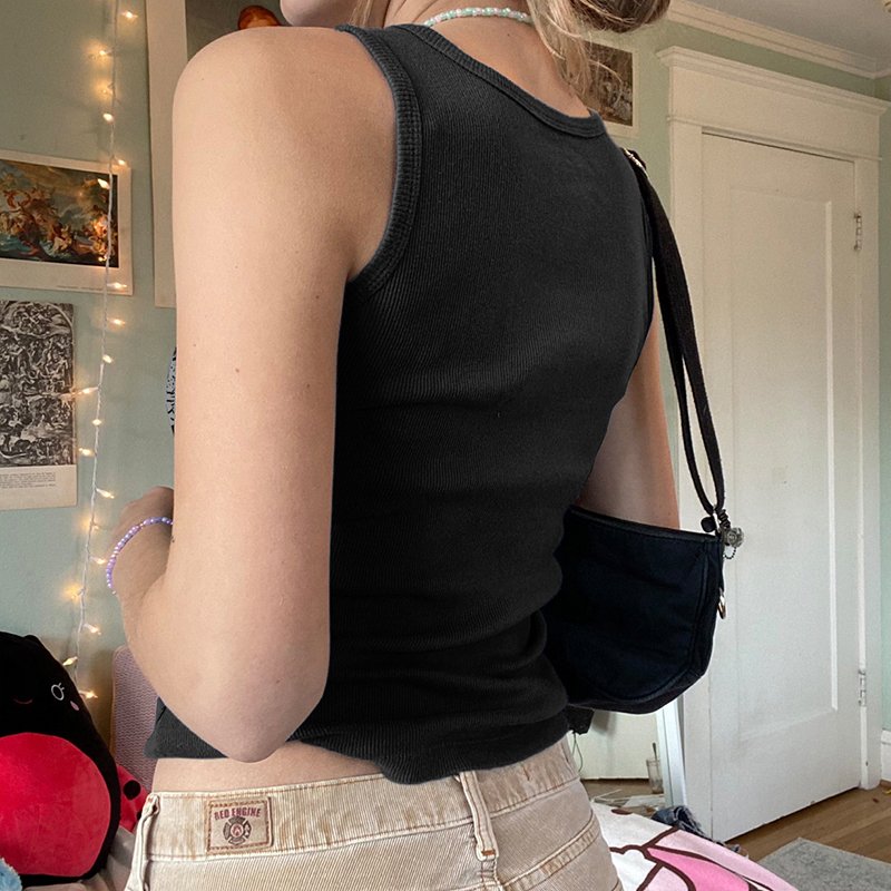 Knitted Diamonds Kawaii Grunge Tank Tops