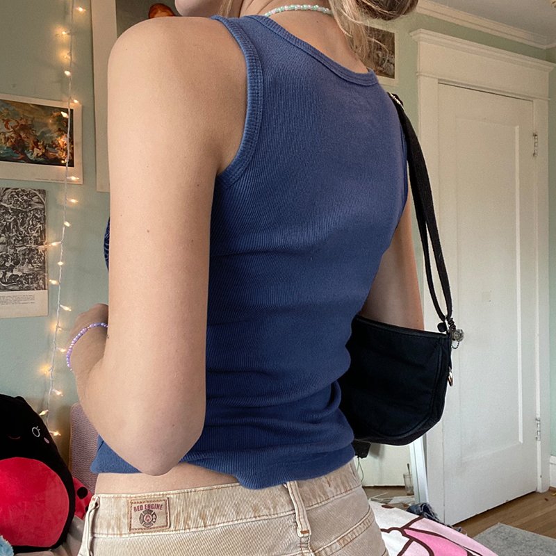 Knitted Diamonds Kawaii Grunge Tank Tops