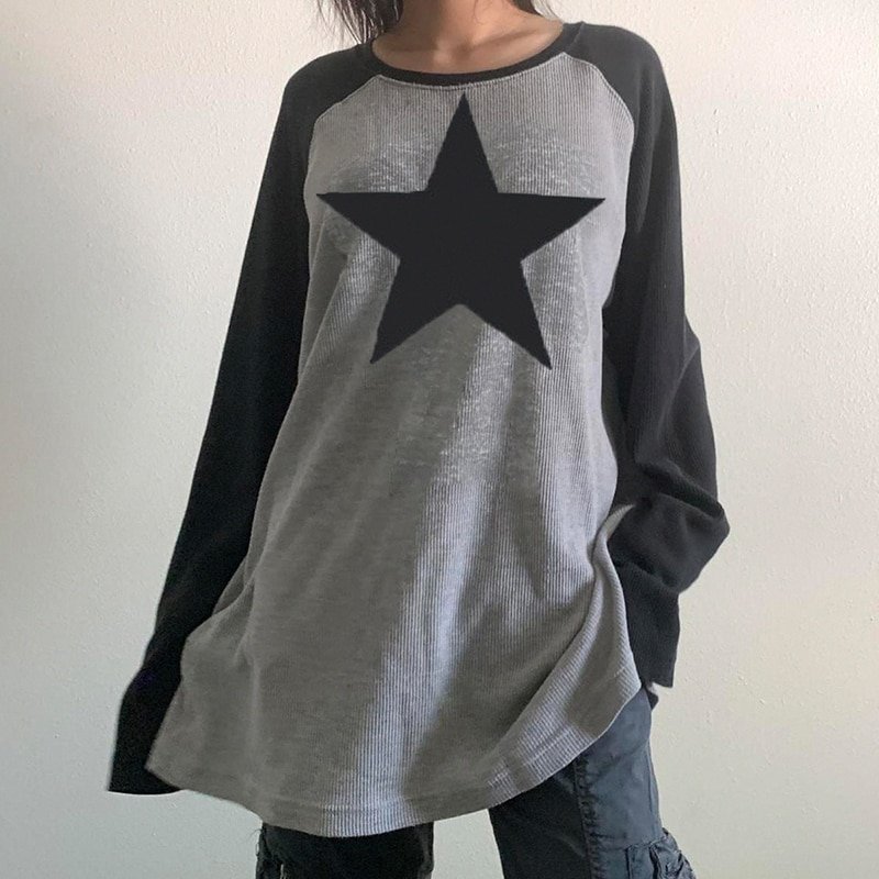 Star Print Long Sweats Tops
