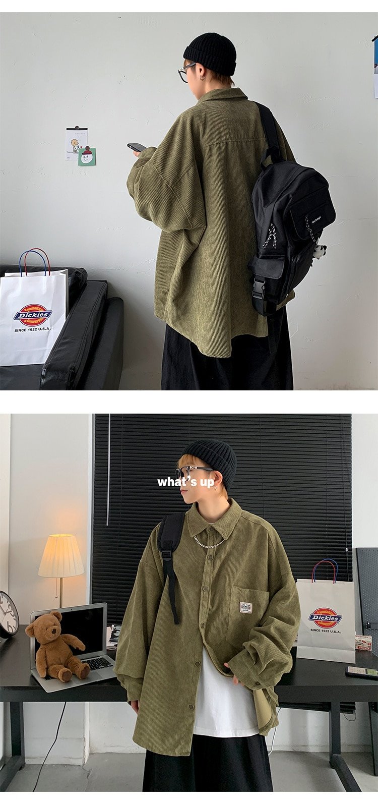 Corduroy Long Oversize Shirt