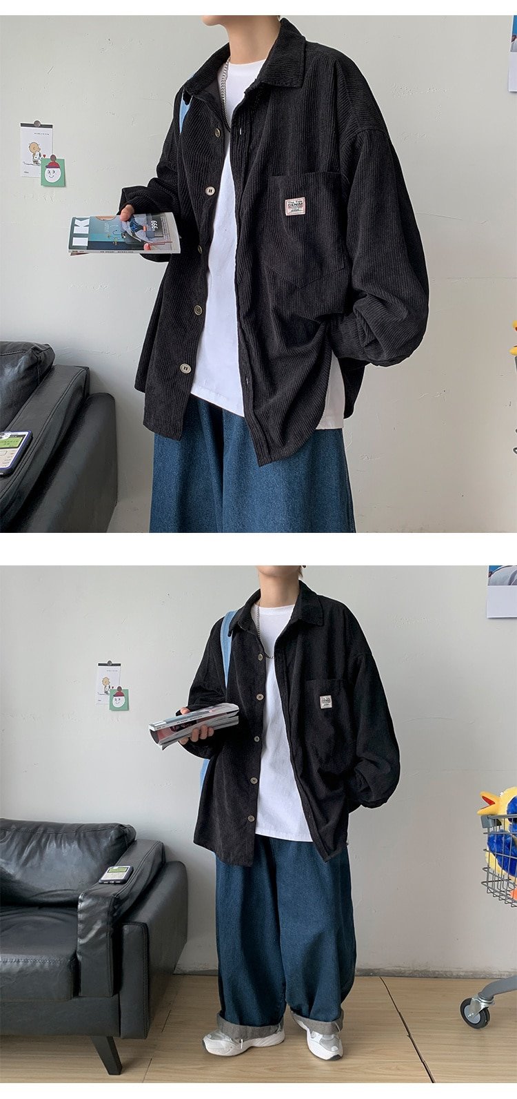 Corduroy Long Oversize Shirt