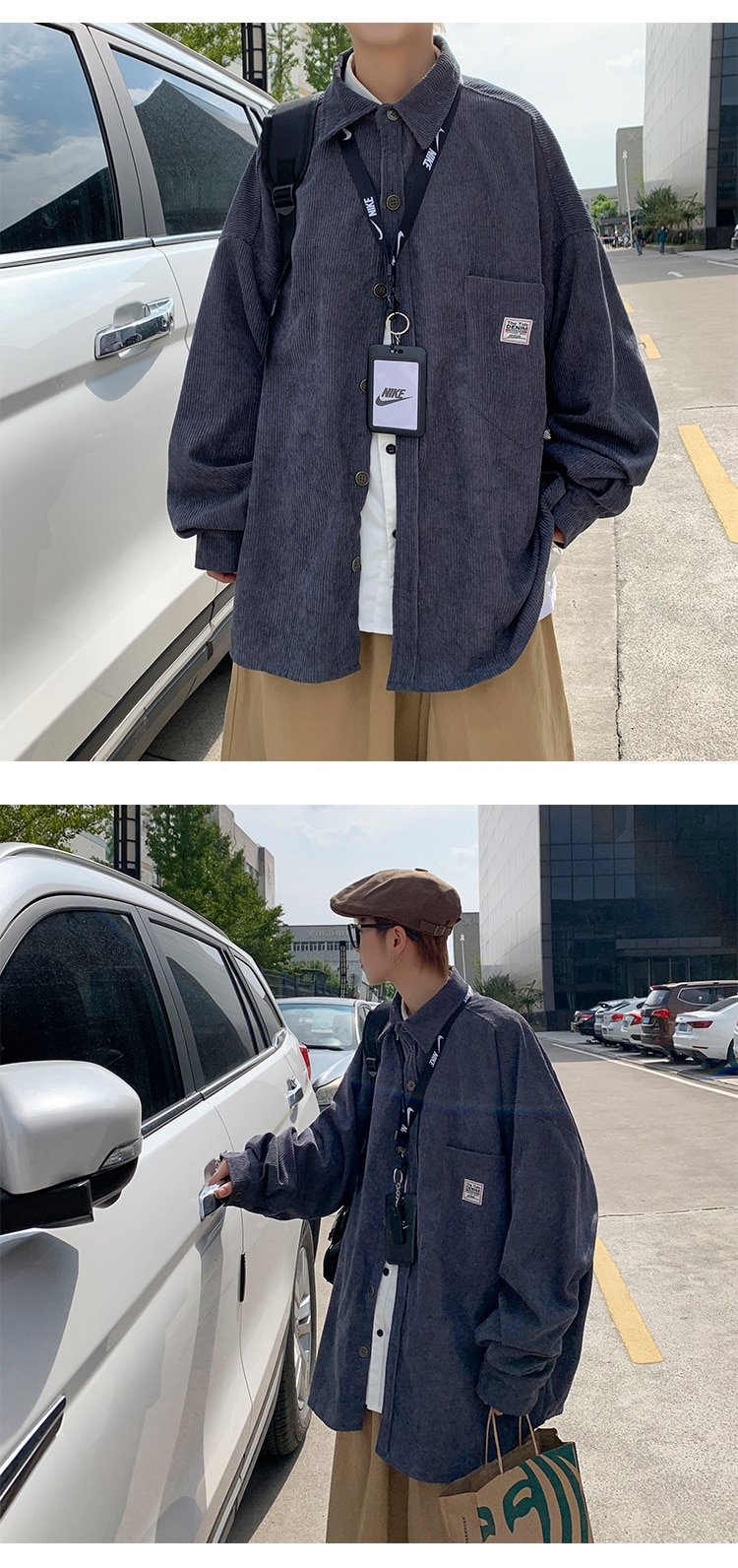 Corduroy Long Oversize Shirt