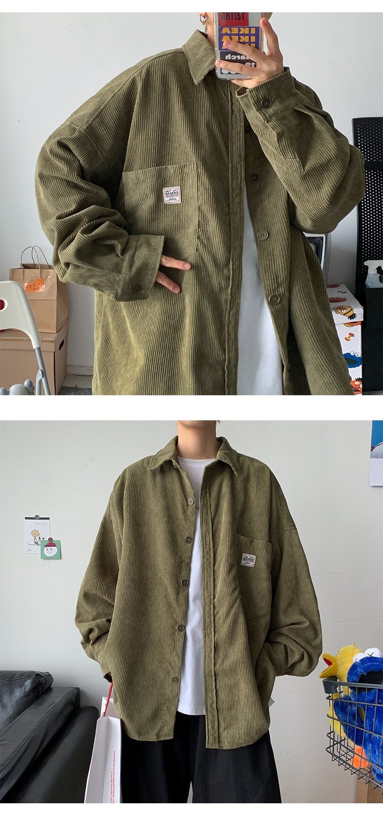 Corduroy Long Oversize Shirt