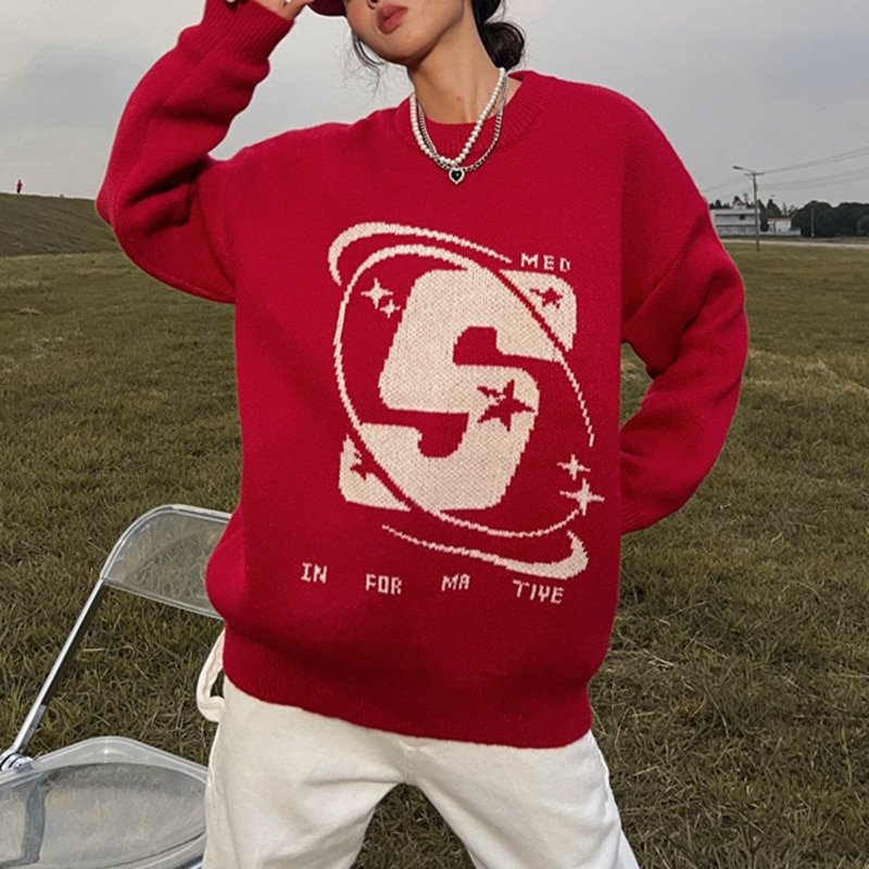 Start Crew Neck Oversized Sweaters