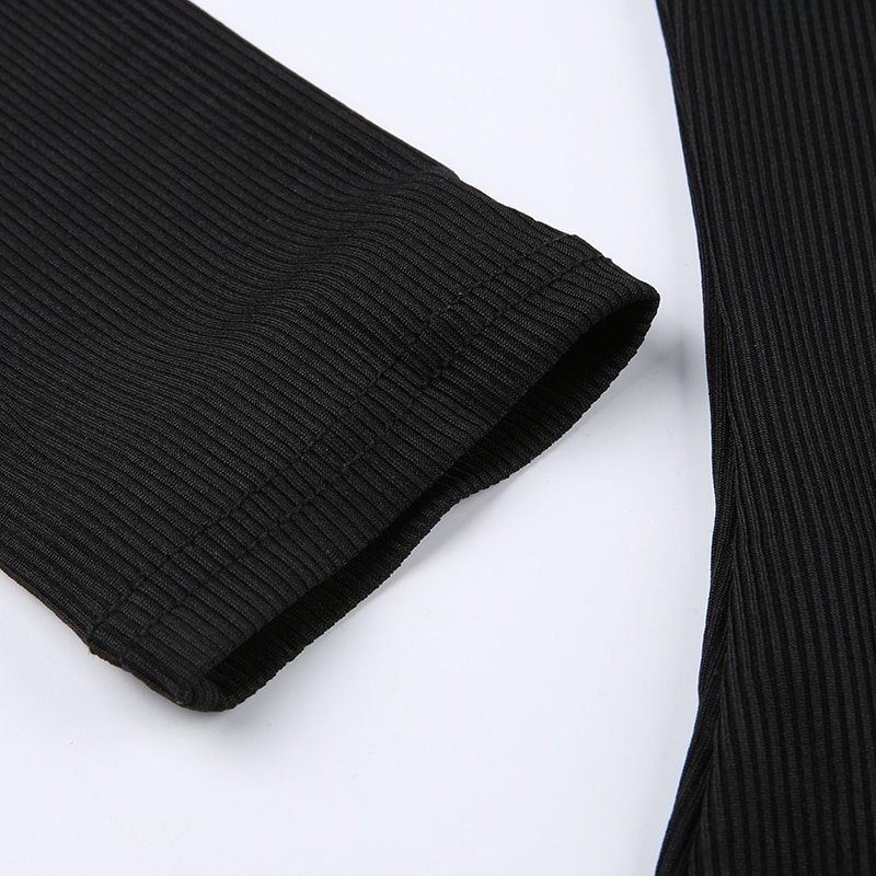 Black Slash Neck Long Sleeve Tops Black Slash Neck Long Sleeve Tops