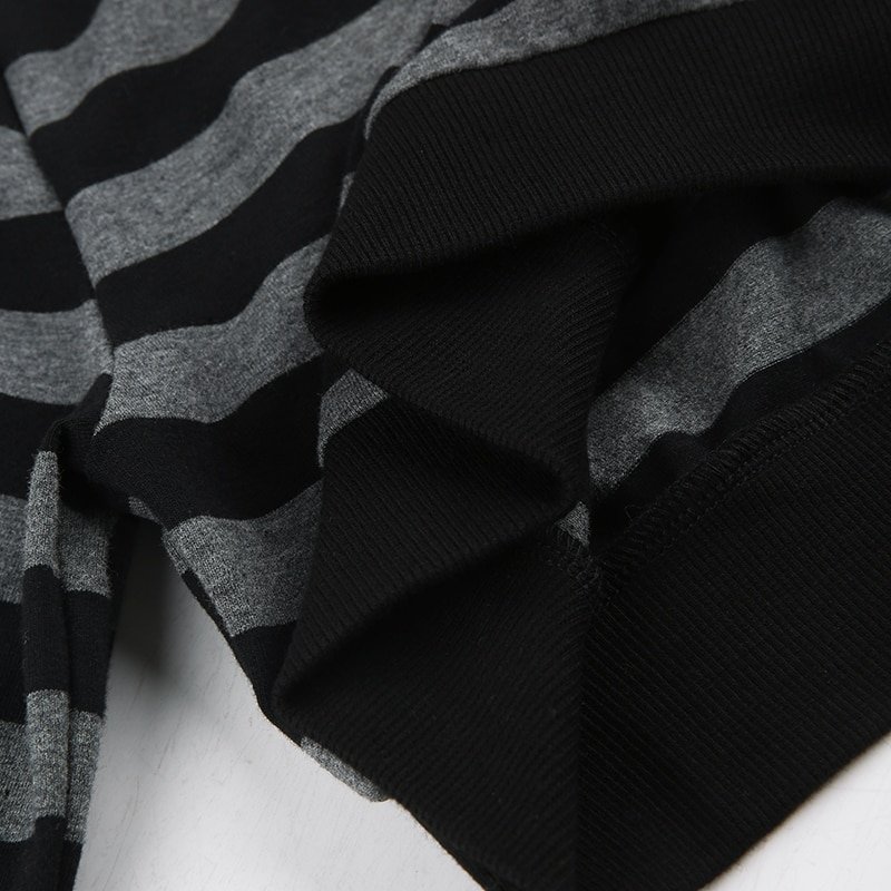 Striped Crop Top Button Knitted Full Sleeve Striped Crop Top Button Knitted Full Sleeve