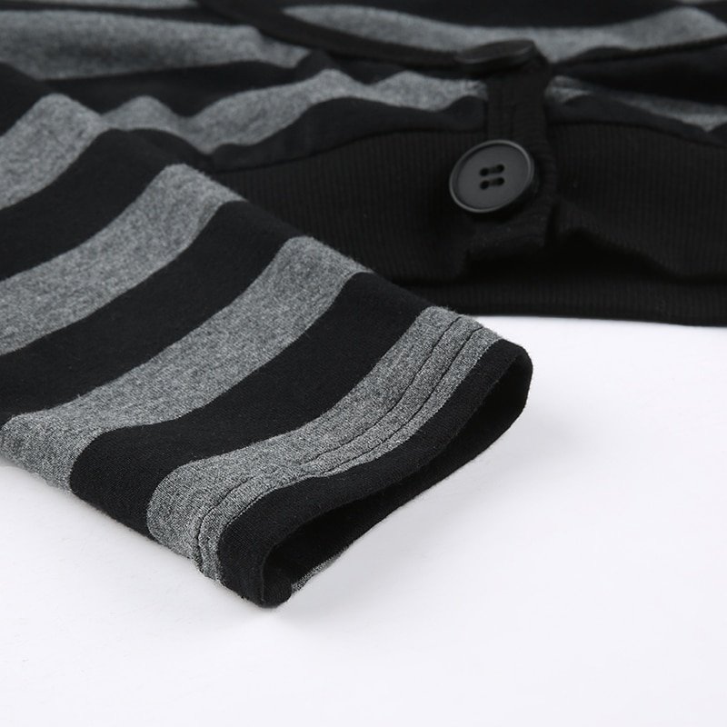 Striped Crop Top Button Knitted Full Sleeve Striped Crop Top Button Knitted Full Sleeve