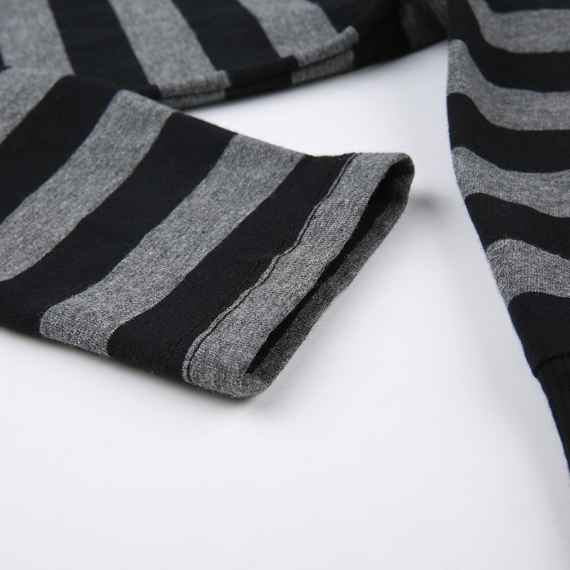 Striped Crop Top Button Knitted Full Sleeve Striped Crop Top Button Knitted Full Sleeve