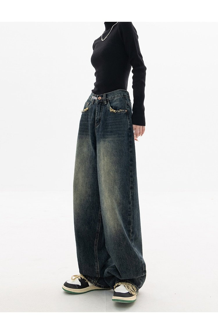 Vintage BF Style Wide Leg Jeans