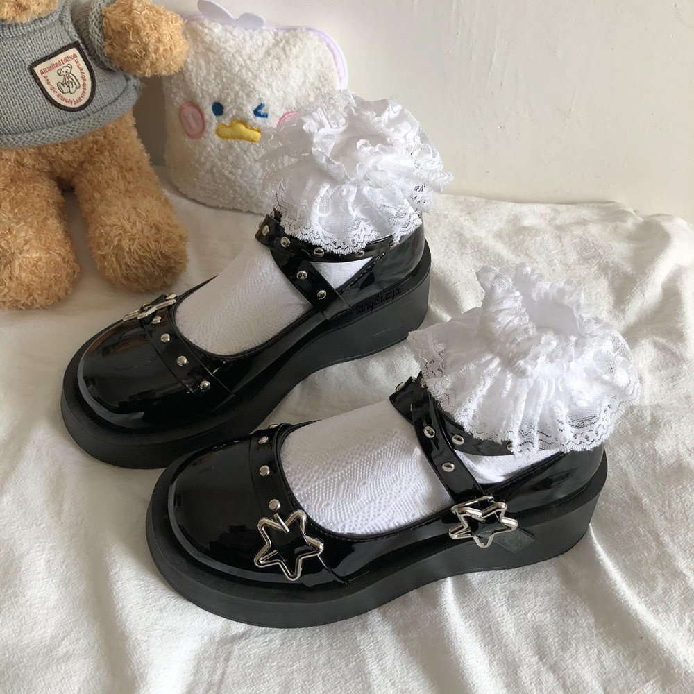 Star Buckle Strap Mary Janes