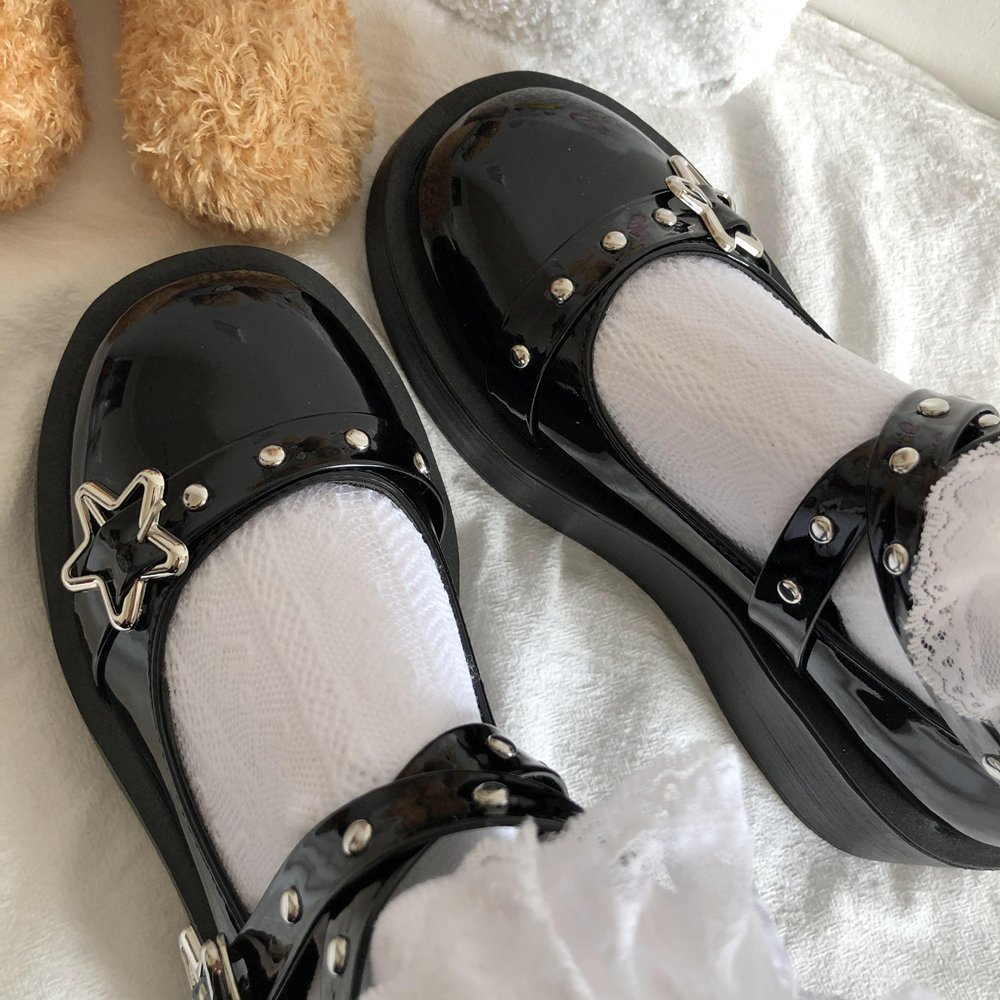 Star Buckle Strap Mary Janes