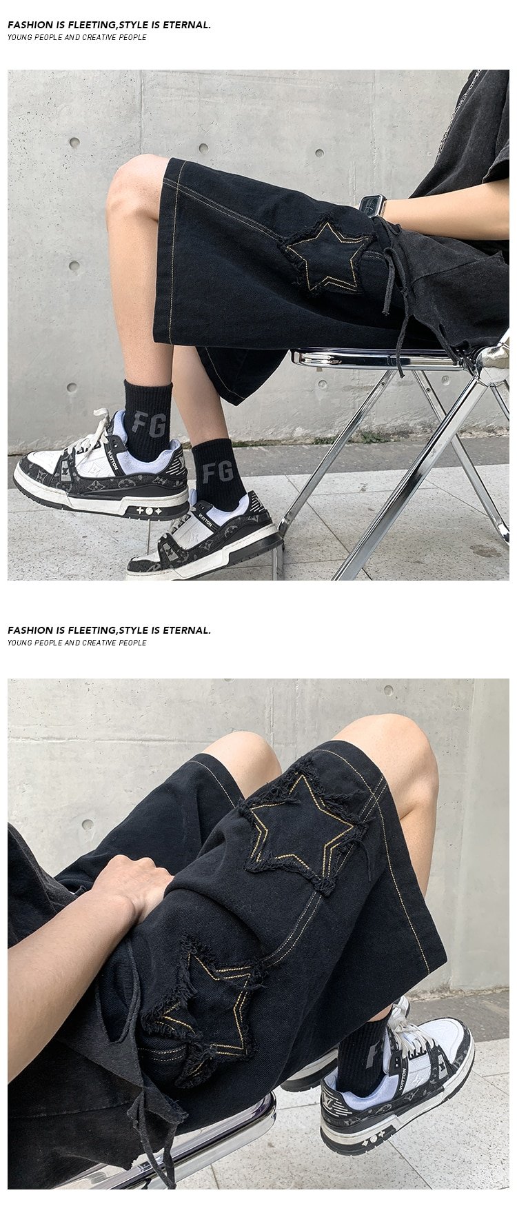 Star Patchwork Vintage Shorts Star Patchwork Vintage Shorts