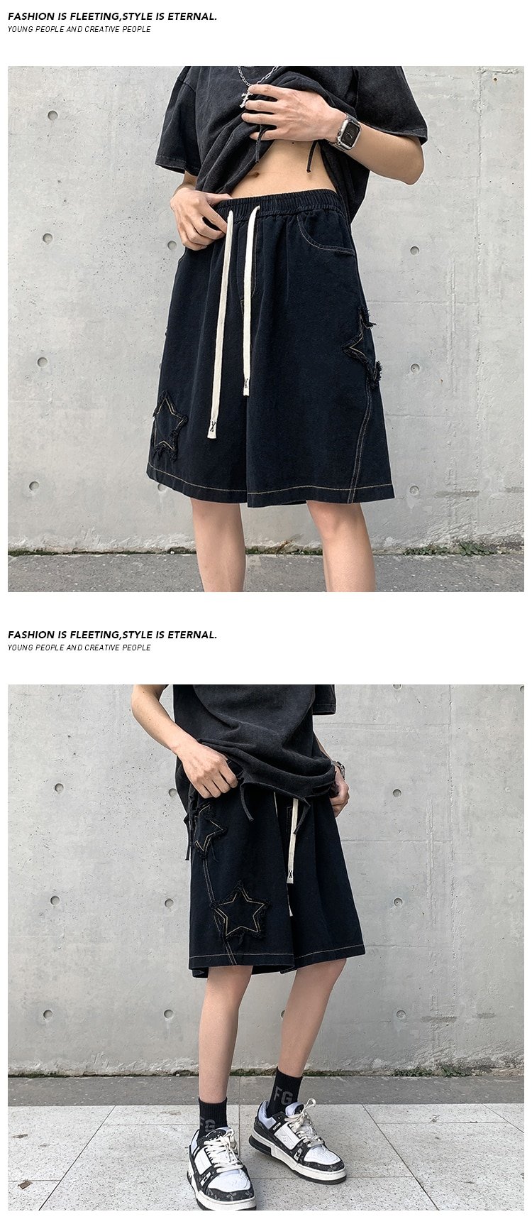 Star Patchwork Vintage Shorts Star Patchwork Vintage Shorts