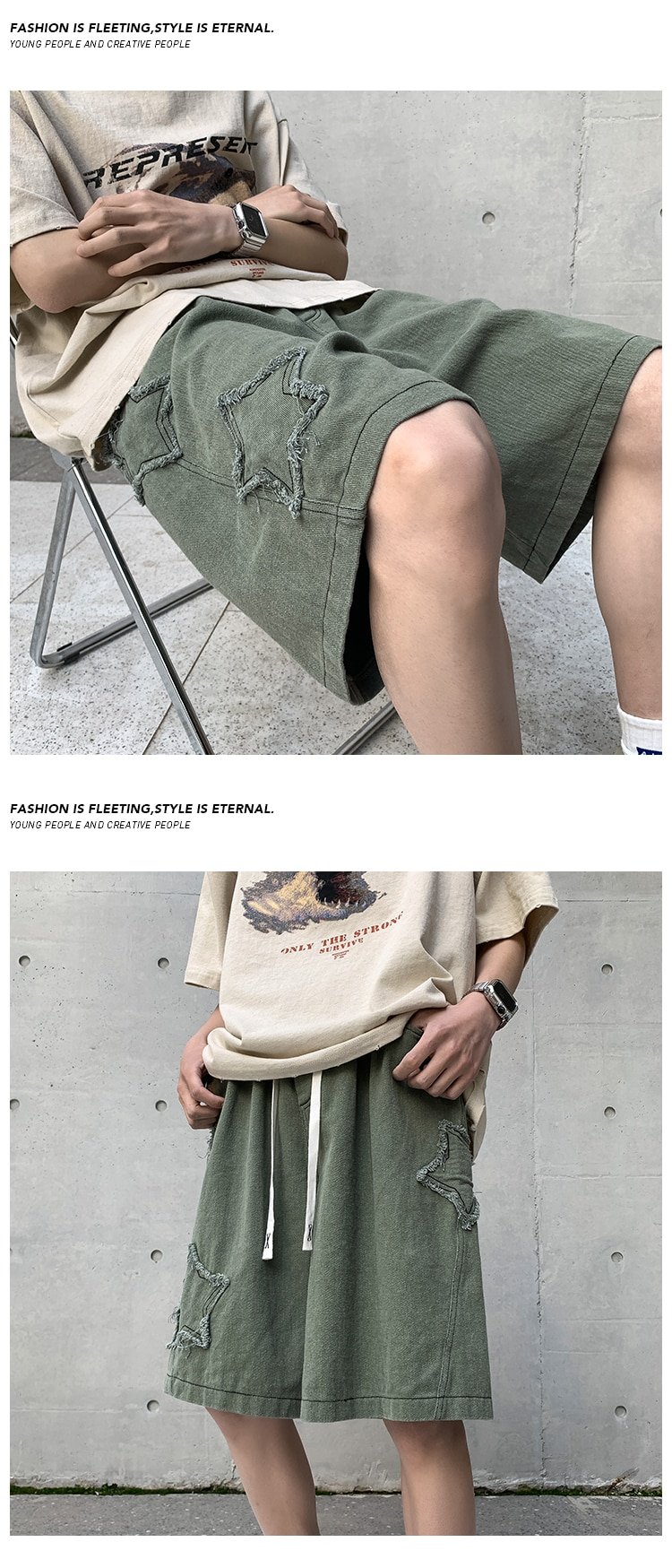 Star Patchwork Vintage Shorts Star Patchwork Vintage Shorts