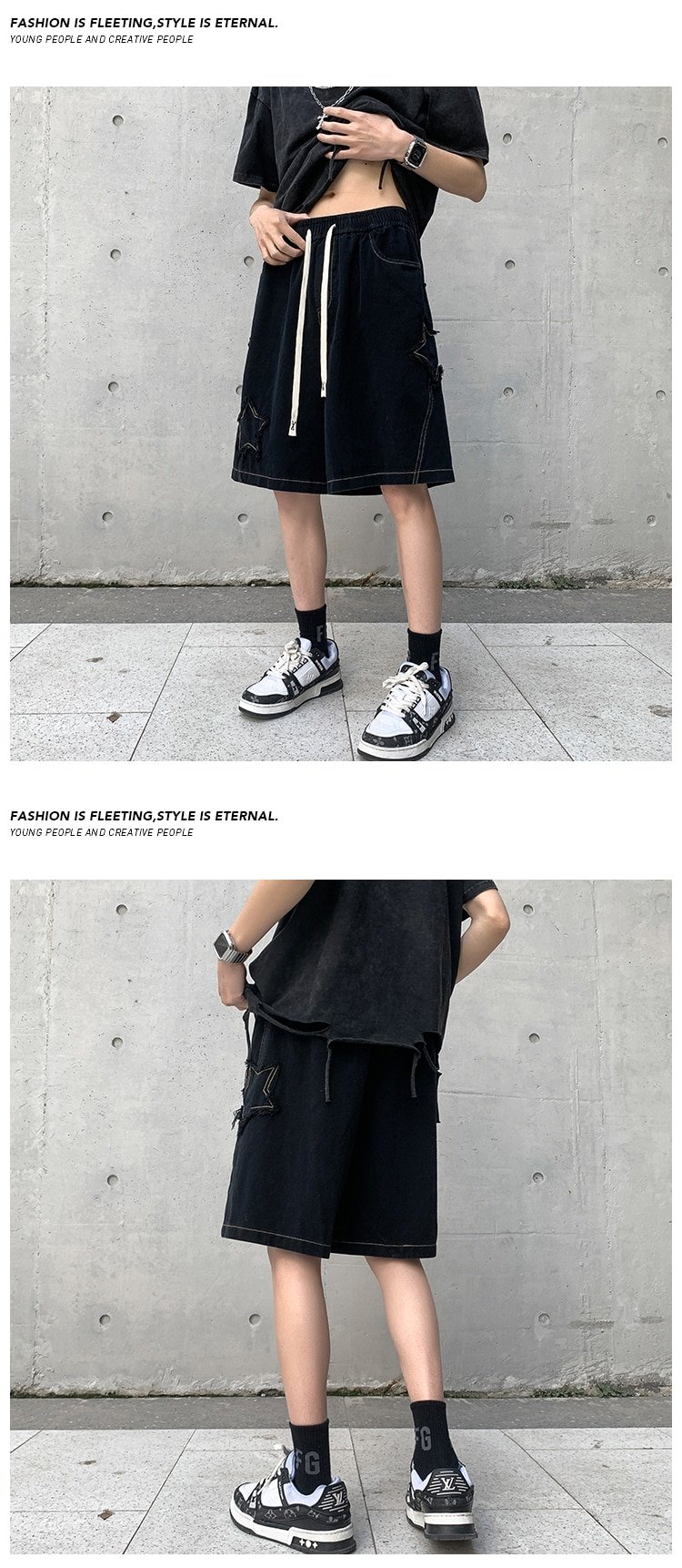 Star Patchwork Vintage Shorts Star Patchwork Vintage Shorts