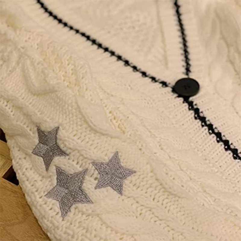 Star Print Knitted Cardigan