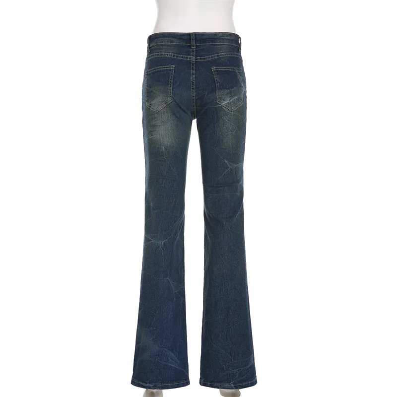 Fairycore Chic Skinny Low Rise Flared Jeans