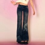 Fairycore Chic Skinny Low Rise Flared Jeans