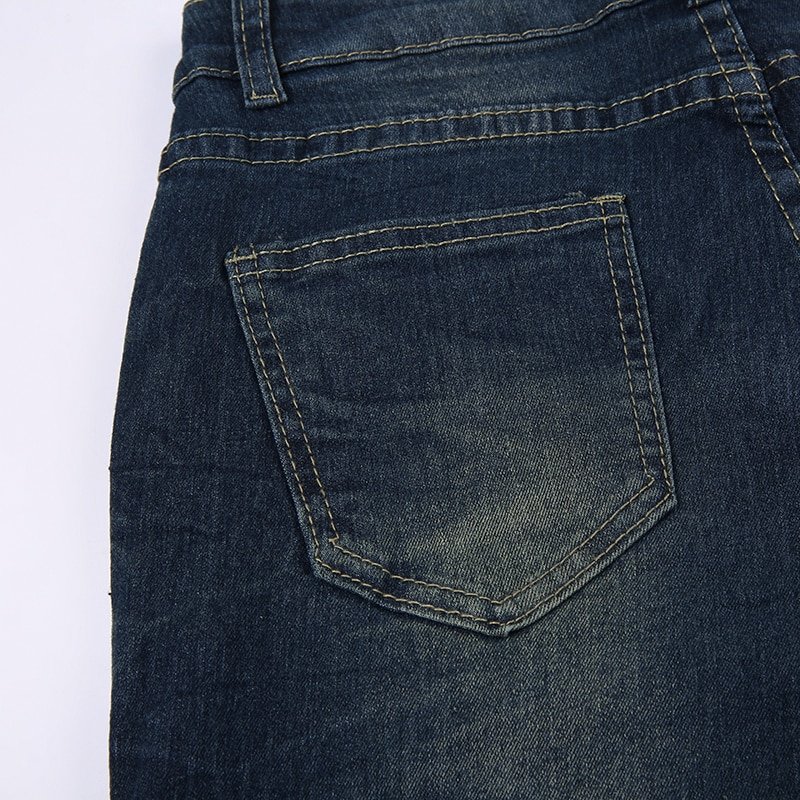 Fairycore Chic Skinny Low Rise Flared Jeans