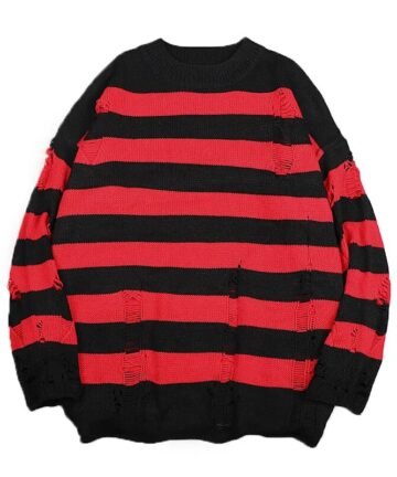 Punk Knitted Ripped Sweater