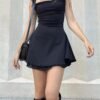 Black Goth Y2K Mini Dresses