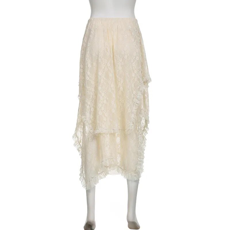 Lace Asymmetrical Skirt