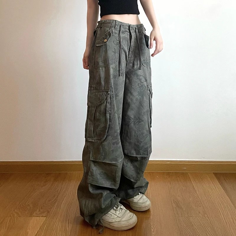 Camouflage Baggy Jeans with Pocket