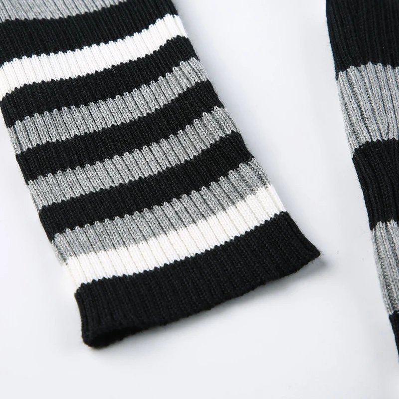 Striped Sweater Off Shoulder Knitted Sweater Striped Sweater Off Shoulder Knitted Sweater