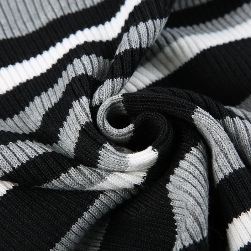 Striped Sweater Off Shoulder Knitted Sweater Striped Sweater Off Shoulder Knitted Sweater