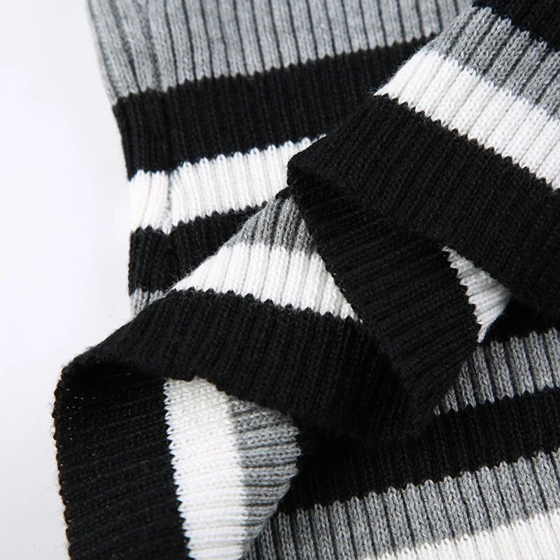 Striped Sweater Off Shoulder Knitted Sweater Striped Sweater Off Shoulder Knitted Sweater