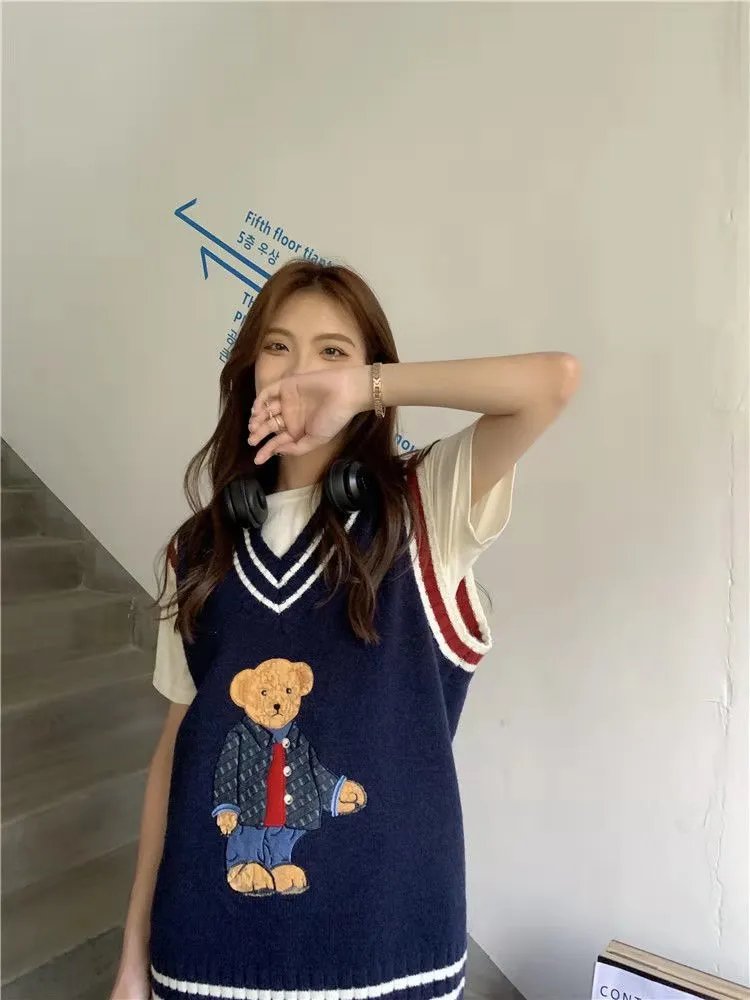 Bear Pullover Vest Sweater