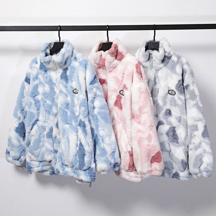 Tie Dye Lamb Fleece Jacket