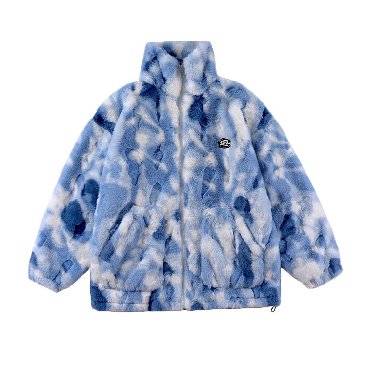 Tie Dye Lamb Fleece Jacket