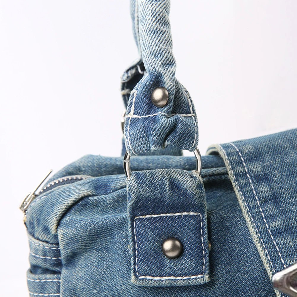 Distressed Denim Armpit Bag