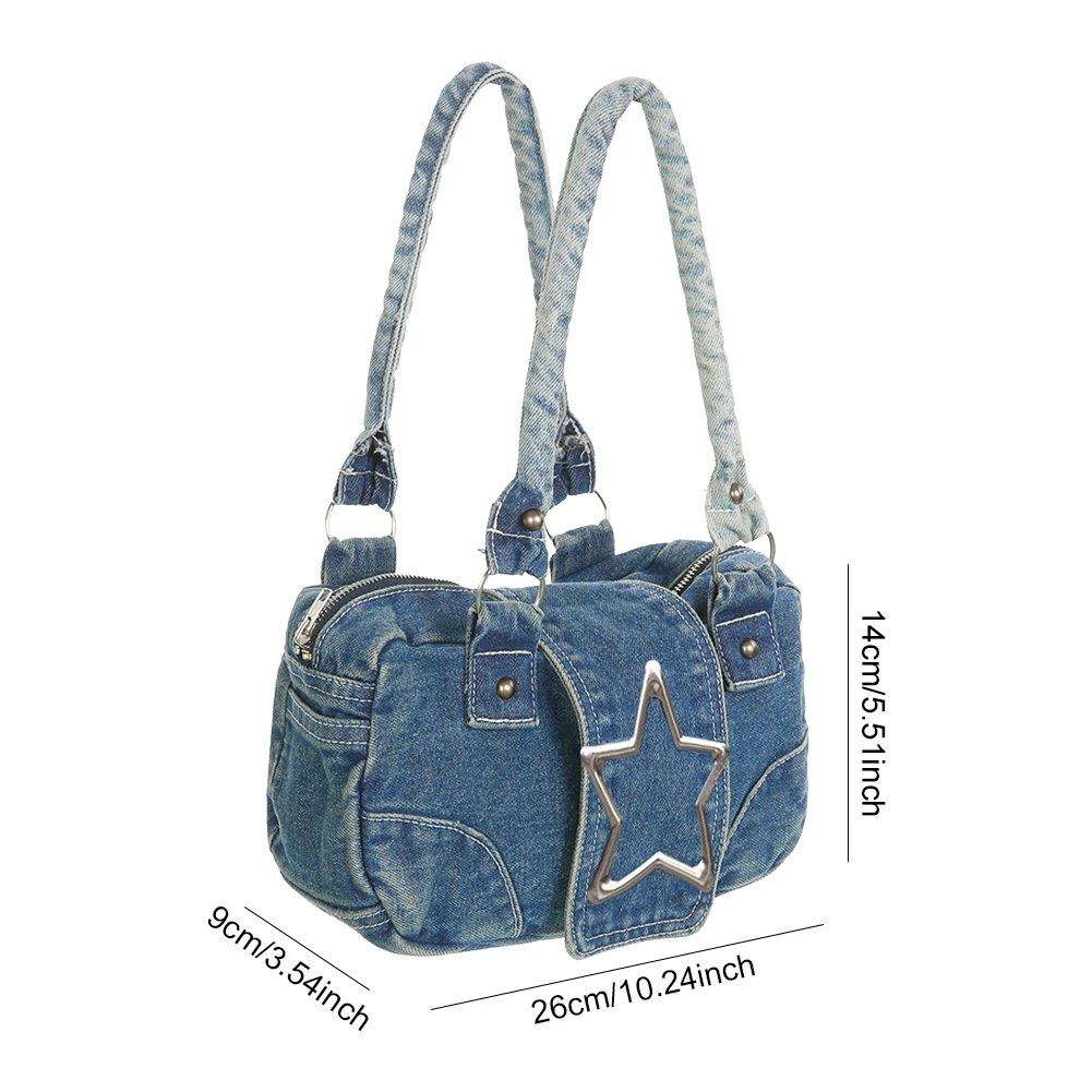 Distressed Denim Armpit Bag