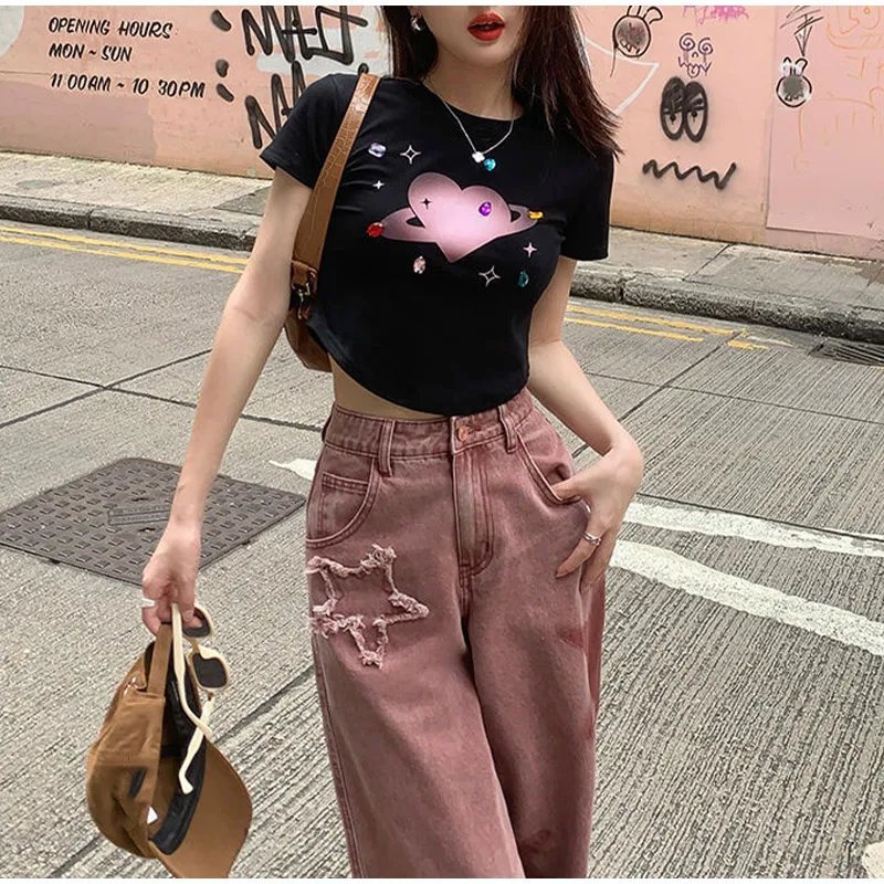 Loose Star Patchwork Wide Leg Trousers