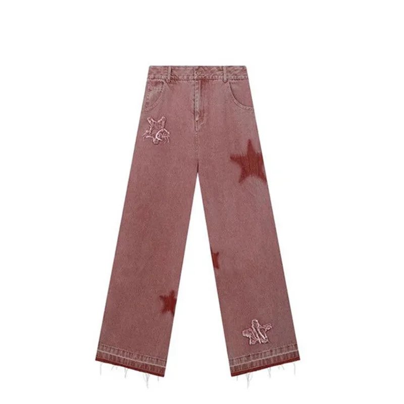 Loose Star Patchwork Wide Leg Trousers