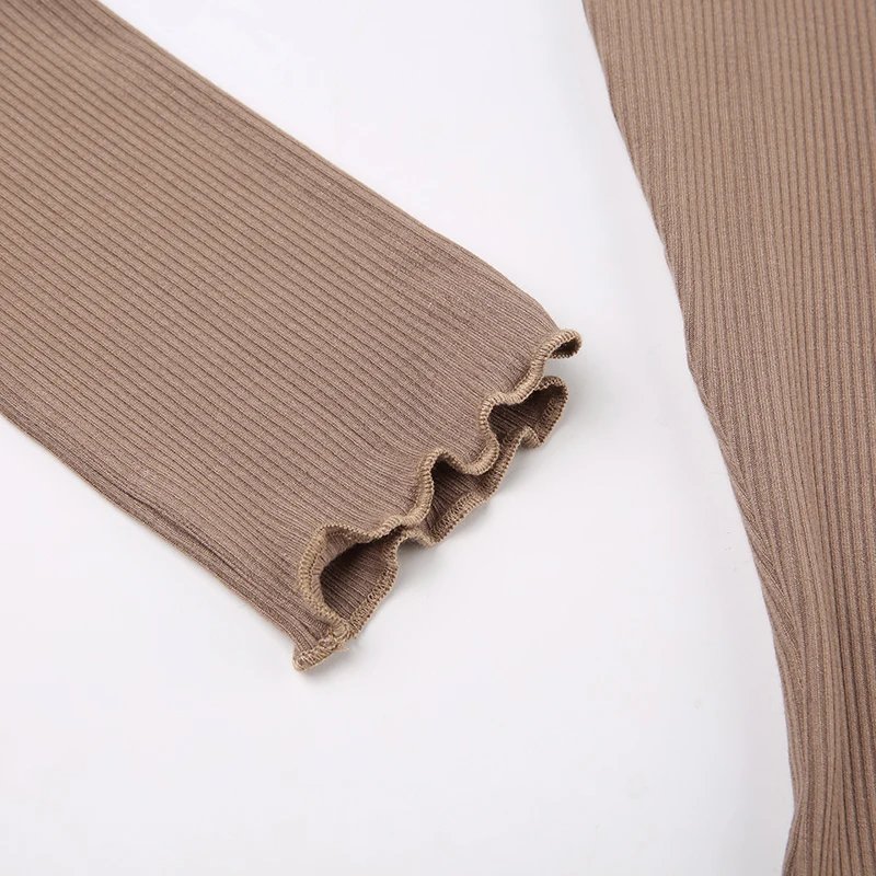 Lace V Neck Knit Button Up Tops