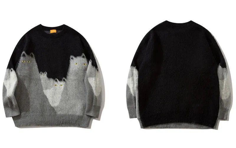 Cat Graphic Knitted Sweater