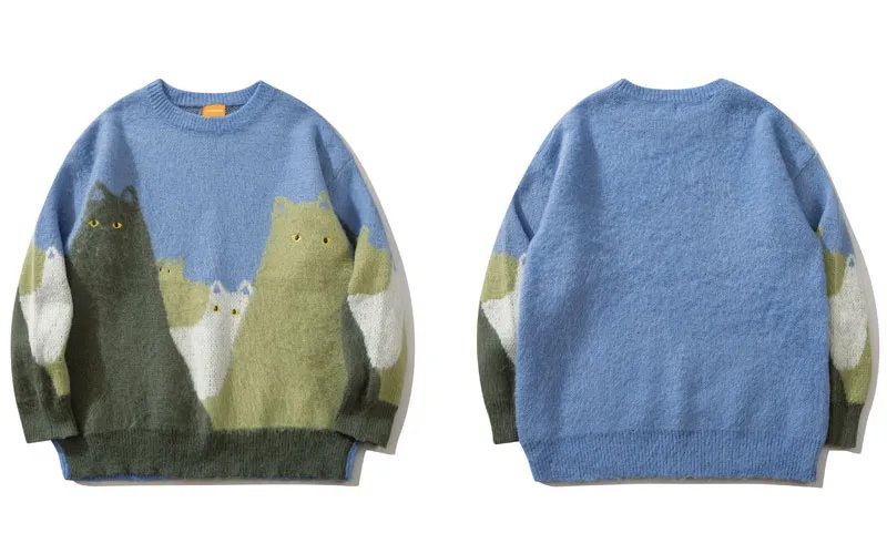 Cat Graphic Knitted Sweater