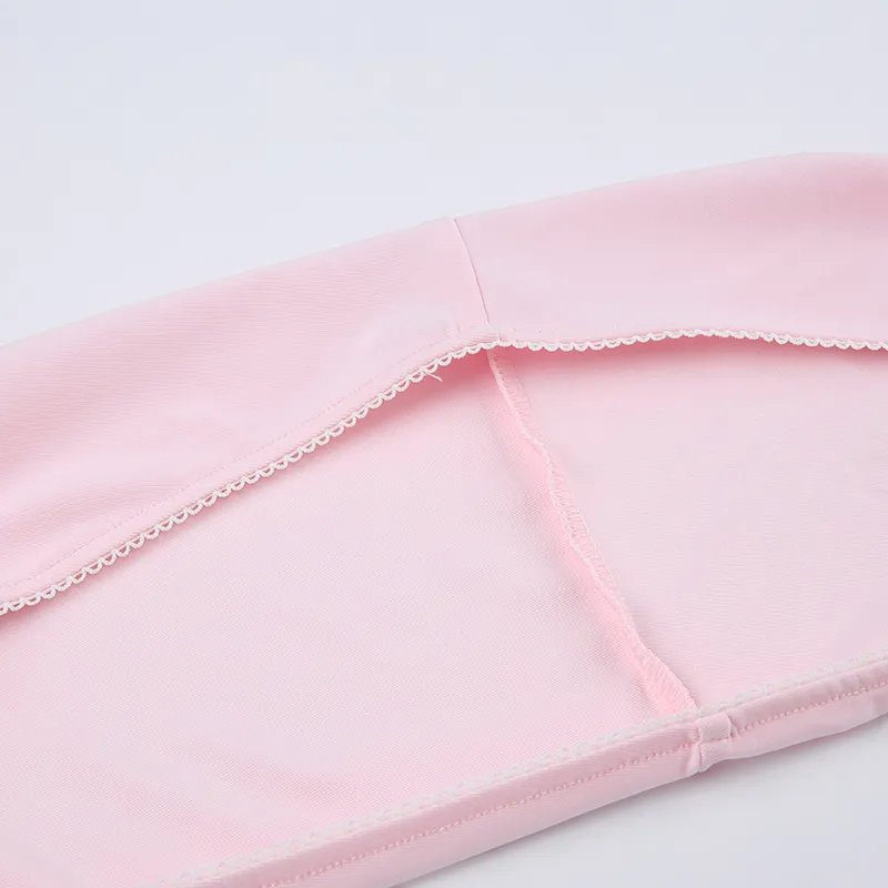 Pink Lace Trim Ruched Crop Top