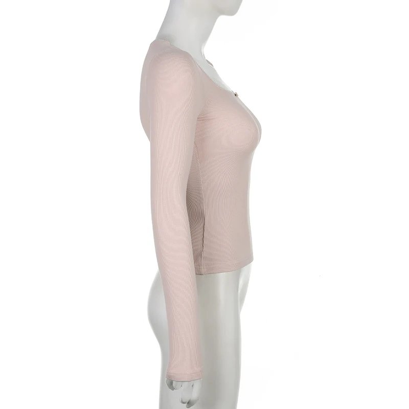 Pink Sweet Lace Trim Slim crop top