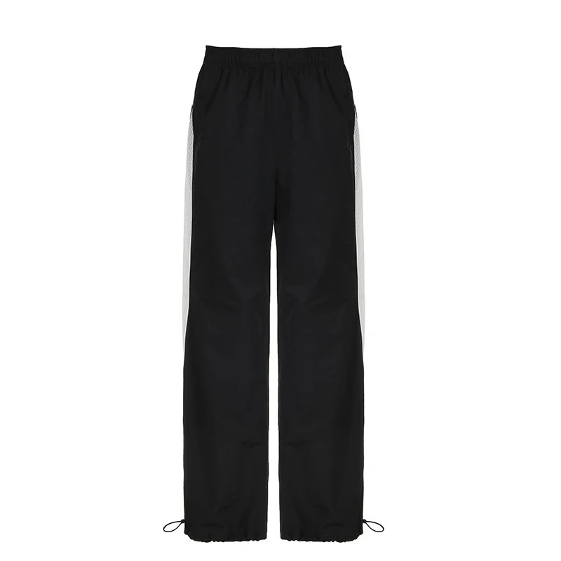 Stripe Spliced Baggy Drawstring Pants