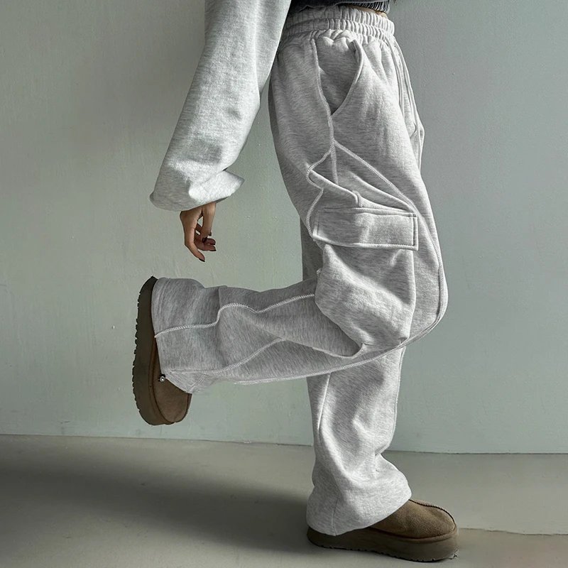 Stripe Stitched Baggy Sweatpants